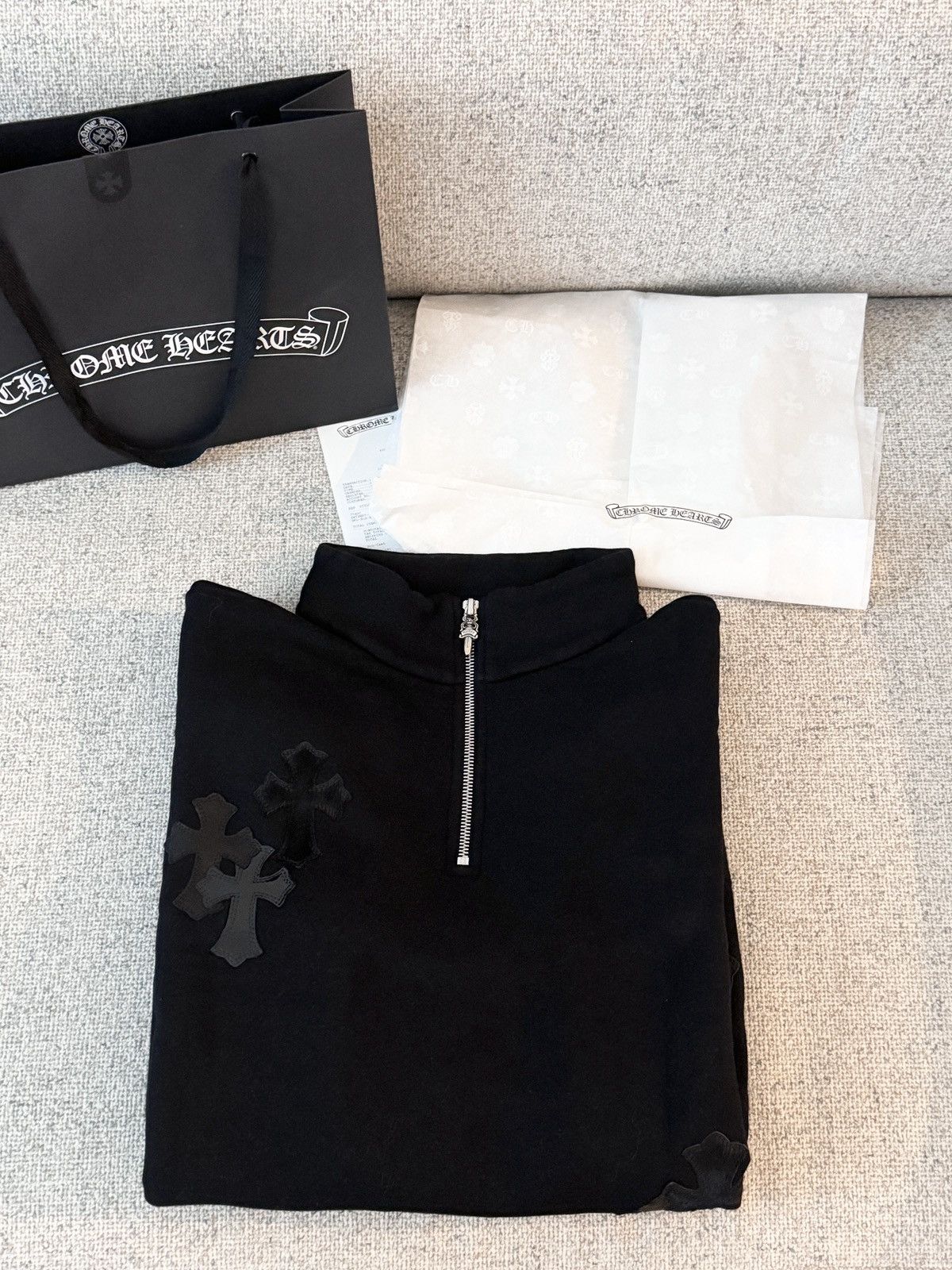 Chrome Hearts Black Patent Leather Cross Half Zip Sweatshirt Size US S / EU 44-46 / 1 - 9 Thumbnail