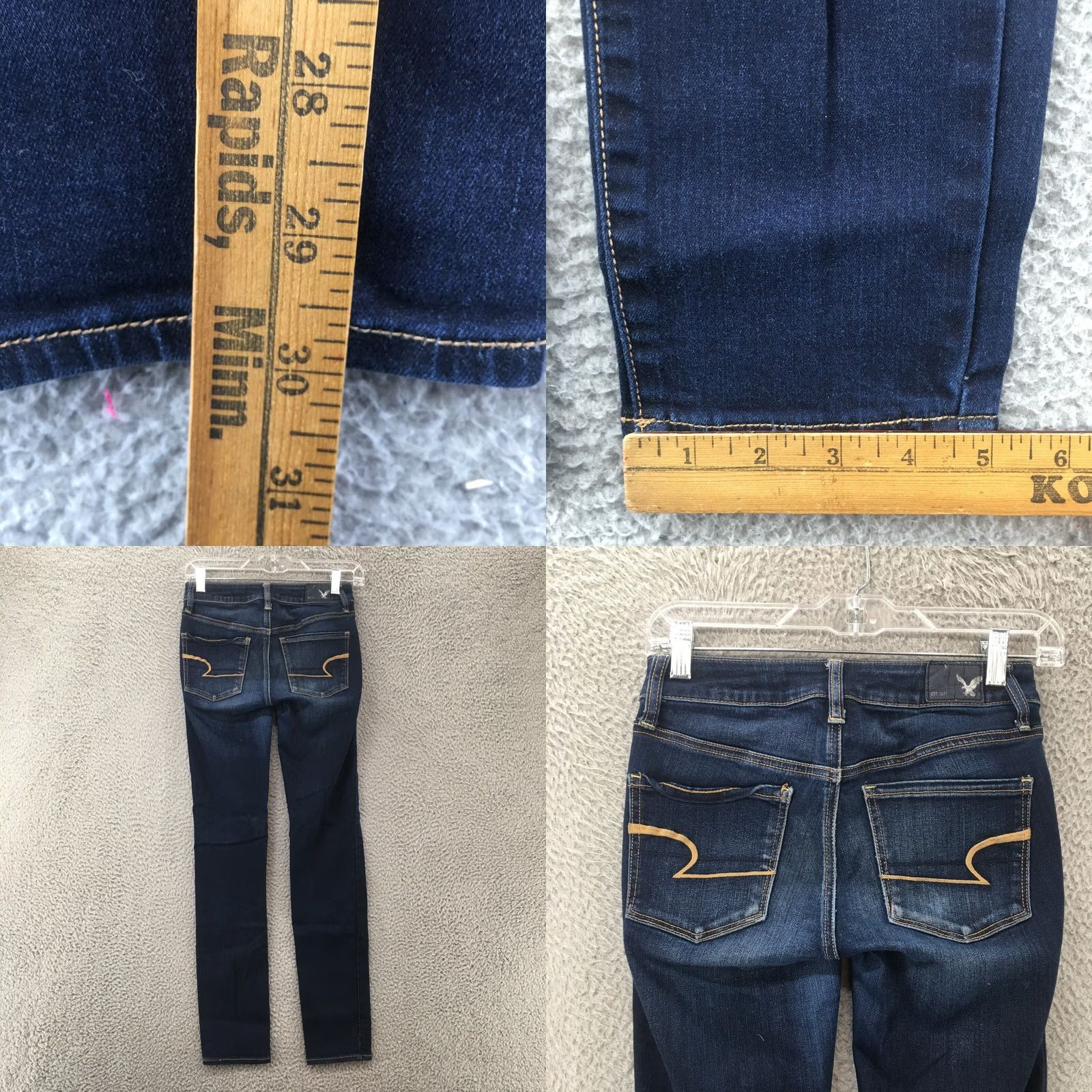 American Eagle Outfitters American Eagle Outfitters Super Stretch Skinny Jeans Womens 0 Blue Denim Zip Fly Size 25" / US 0 / IT 36 - 8 Thumbnail