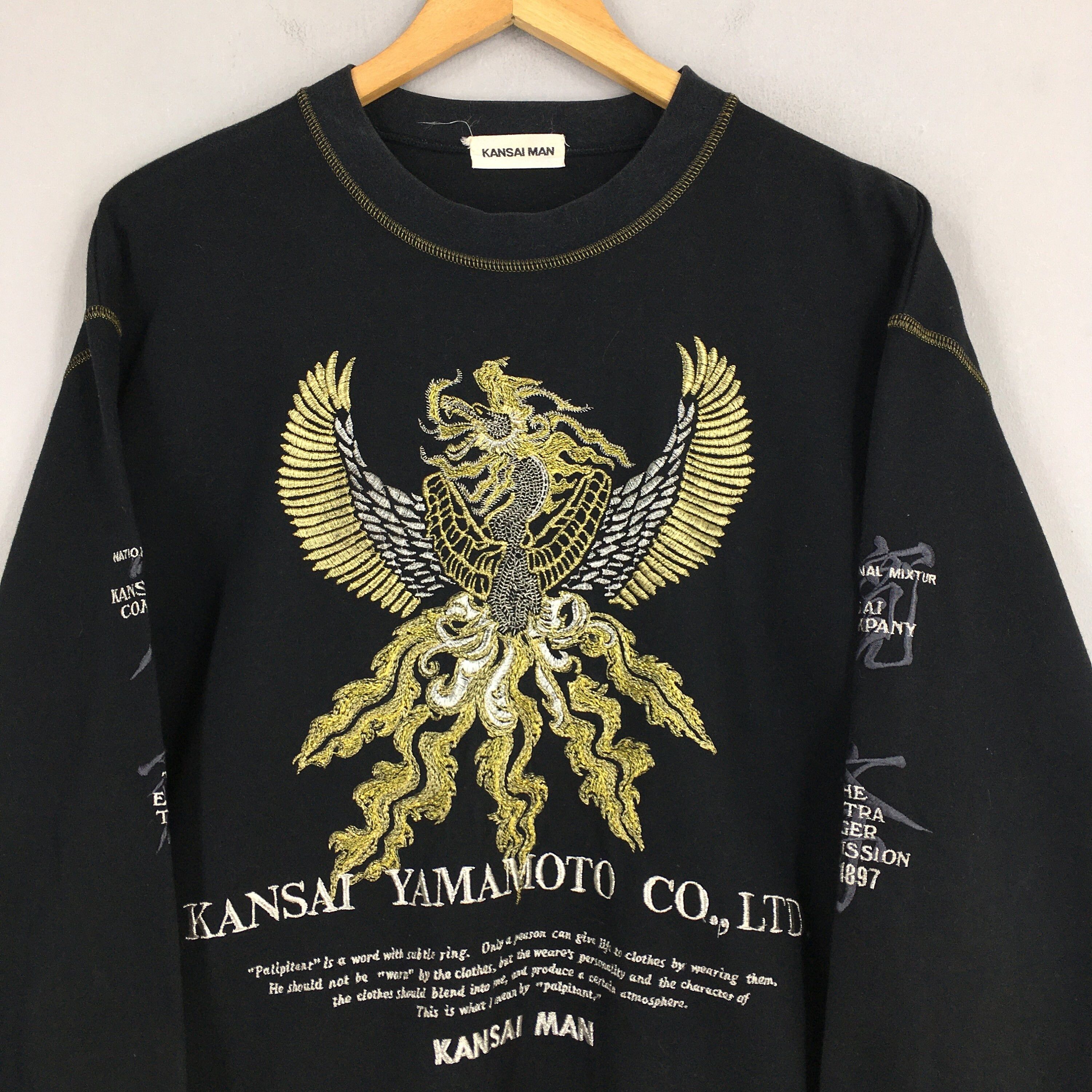 Japanese Brand × Kansai Yamamoto Vintage Kansai Yamamoto Japan Sweatshirt Medium Size US M / EU 48-50 / 2 - 2 Thumbnail