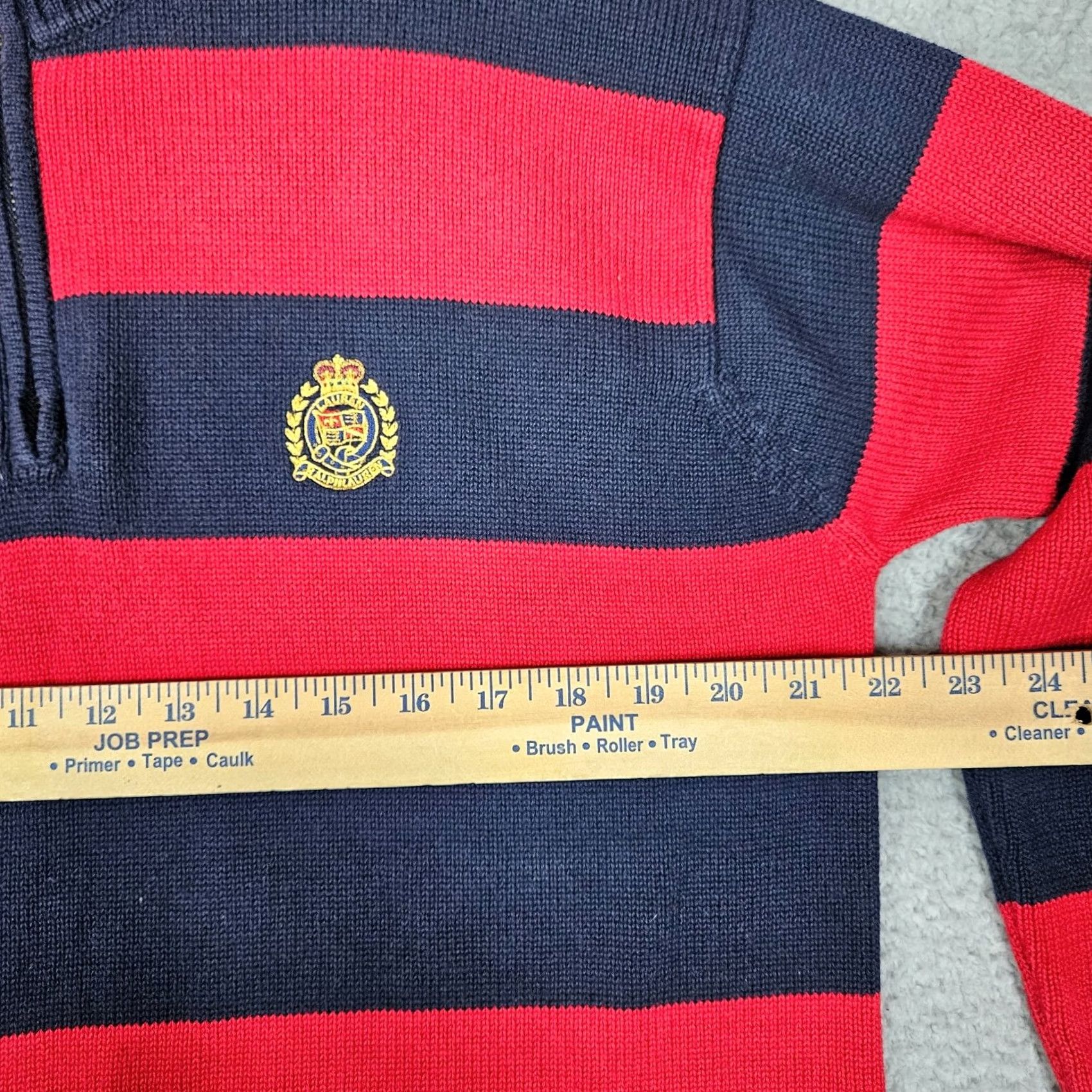 Ralph Lauren Lauren Ralph Lauren Sweatshirt Cardigan Striped Knit Long Sleeve Sz L Red Blue Women's Size L / US 10 / IT 46 - 4 Thumbnail