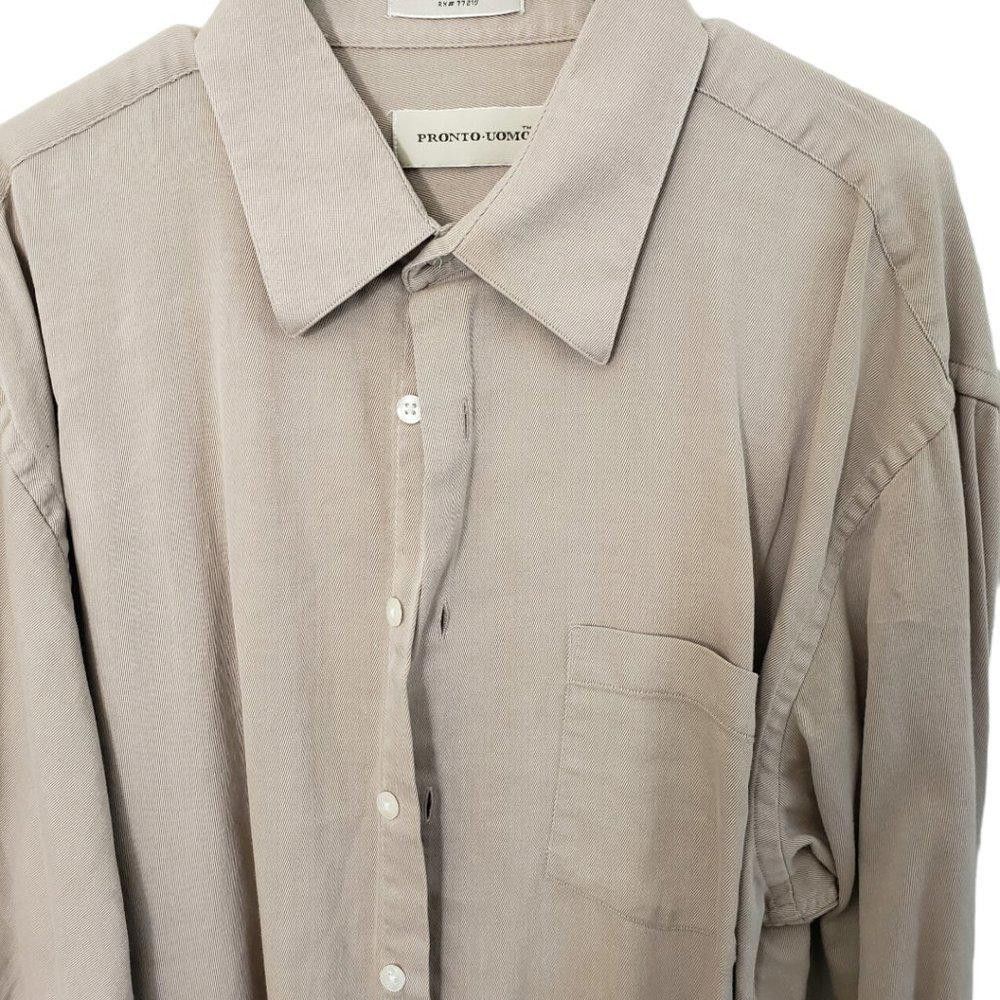 Pronto Uomo CT444 Pronto.Uomo Men's French Cuff Dress Shirt Tan 16.5 Size 38R - 2 Thumbnail