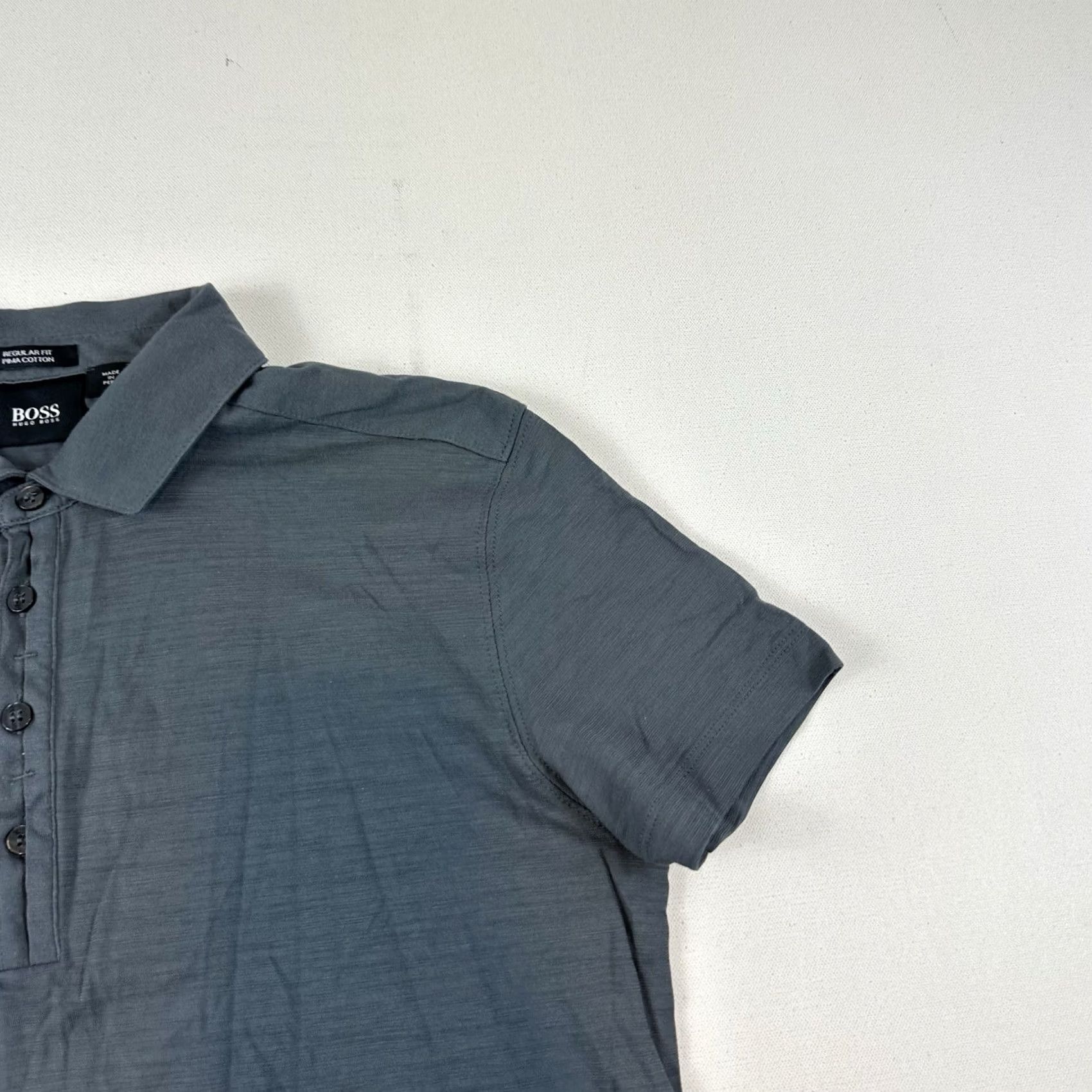Vintage Boss Hugo Boss Regular Fit Polo Shirt Men Medium Gray Short Sleeve Pima Cotton Size US M / EU 48-50 / 2 - 4 Thumbnail