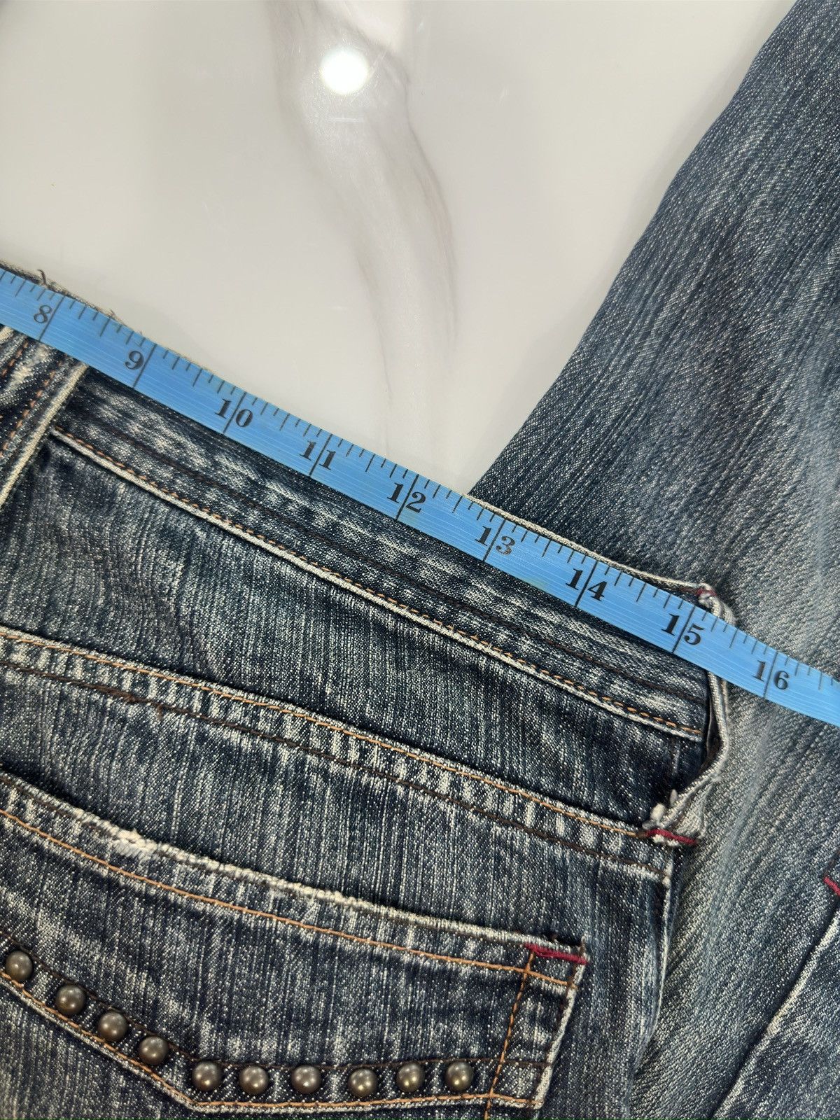Japanese Brand Rupert The Difference Japan Patchworked Studded Jeans Size US 31 - 16 Thumbnail