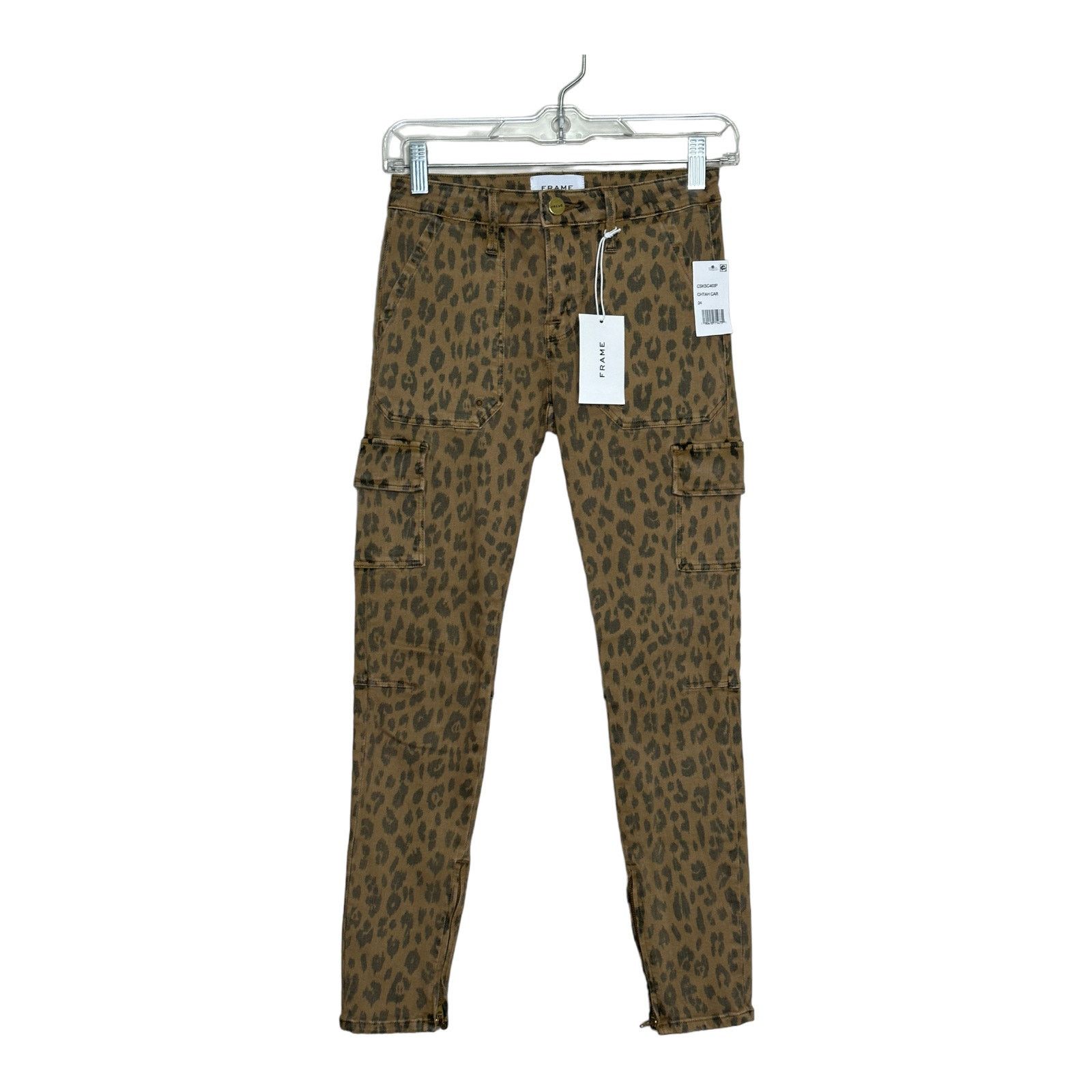 Frame FRAME beige cheetah cargo ankle jeans size 24 - 0 Size 25" / US 0 / IT 36 - 1 Thumbnail