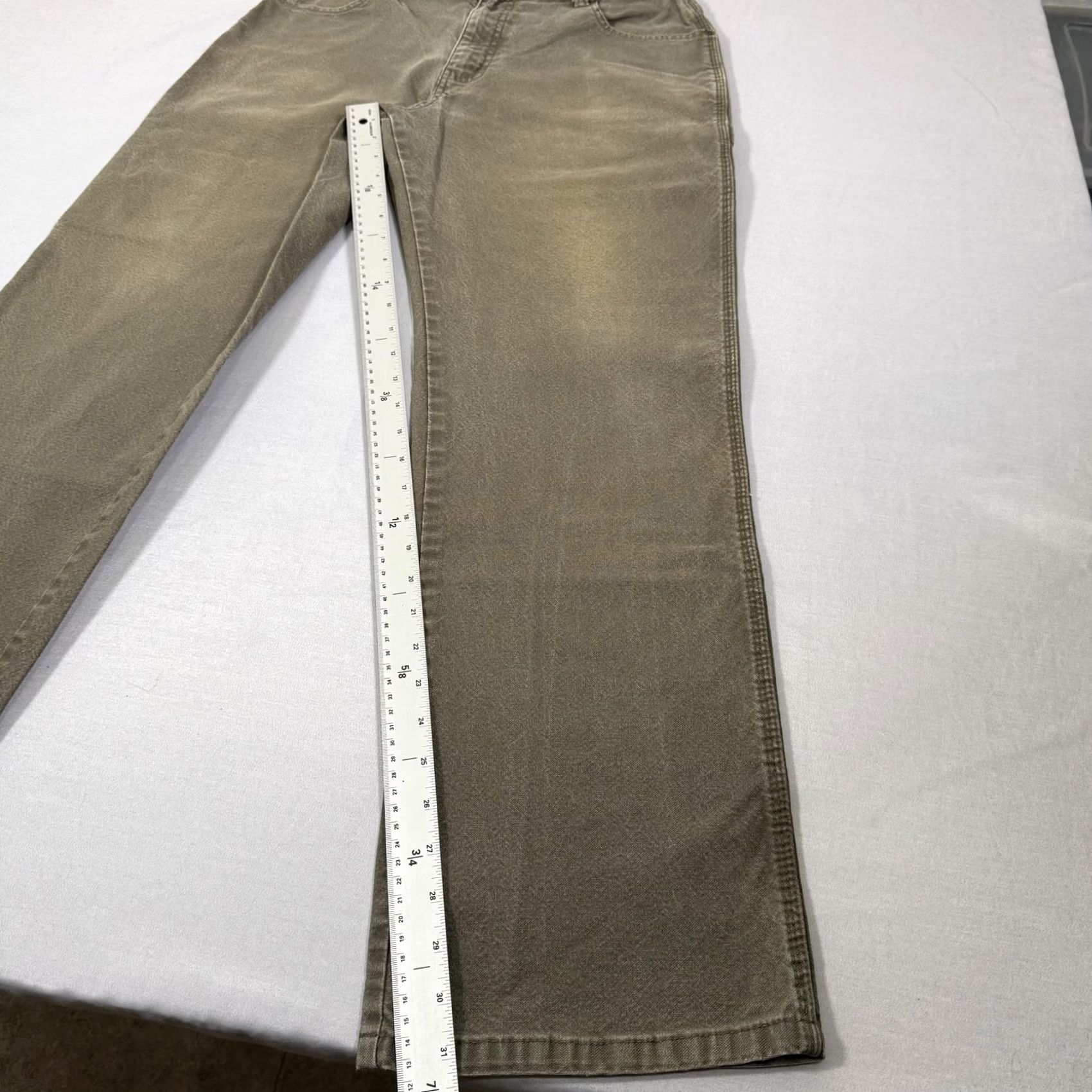 Dickies Dickies Pants Mens 33x32 Green Canvas Carpenter Straight Fit Stretch Workwear Pants Mens Green Canvas Carpenter Straight Fit 33x32 Regular” Size US 33 - 4 Thumbnail