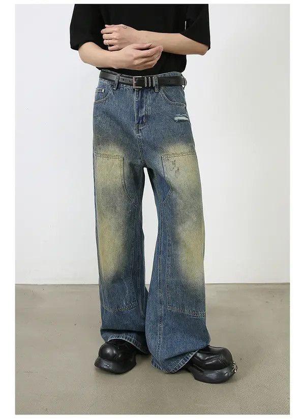 VIBE Vintage American high street loose distressed work jeans Size US 32 / EU 48 - 2 Thumbnail