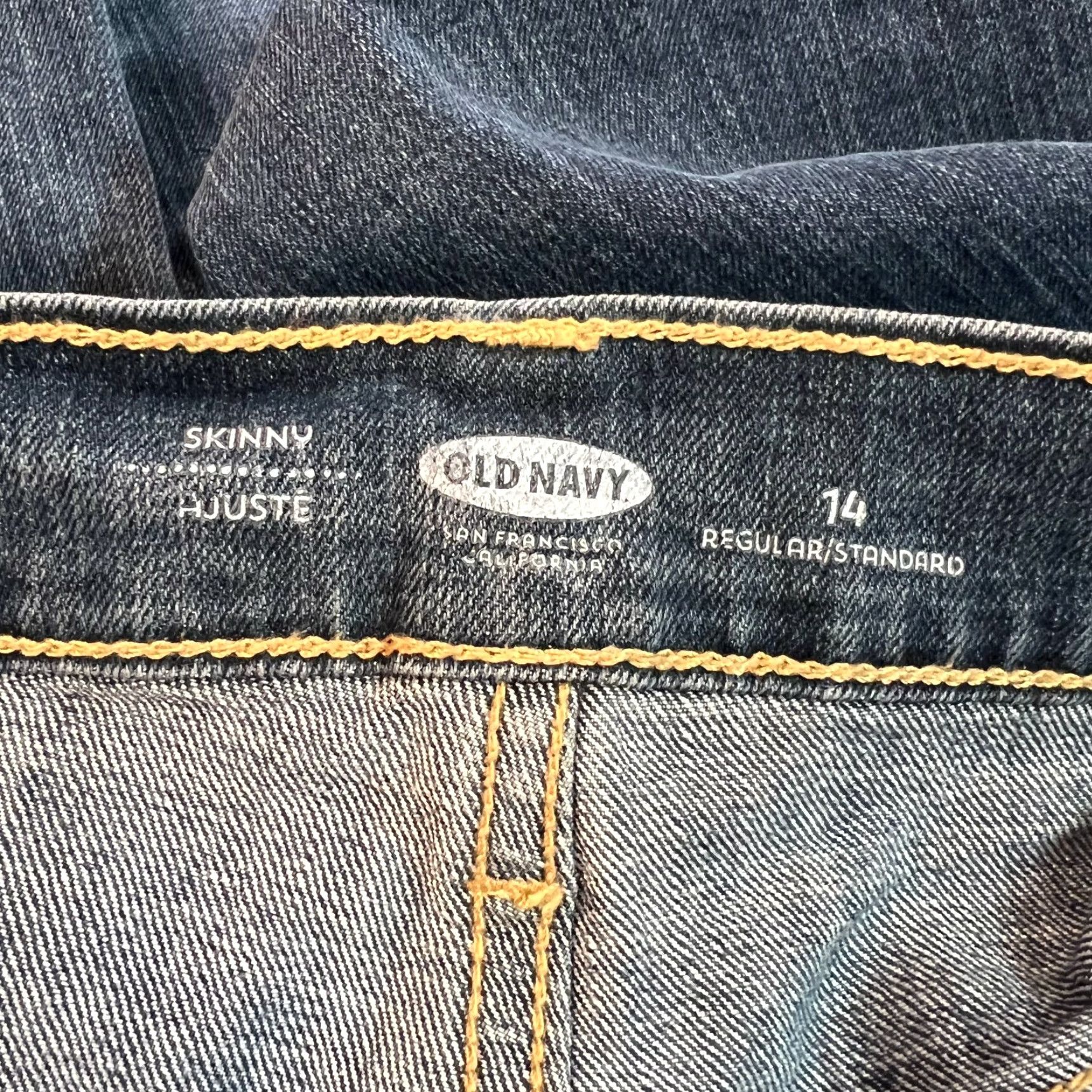 Old Navy Old Navy Womens Regular Mid Rise Stretch Blue Skinny Denim Jeans Size 14 - 5-Pocket, Button Closure, 32in Inseam, Regular Fit, Blue Denim Jeans Size 36" / US 14 / IT 50 - 7 Thumbnail