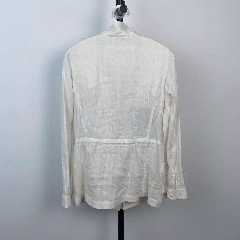 Loro Piana Loro Piana Linen zipper jacket, white Size XS / US 0-2 / IT 36-38 - 2 Thumbnail