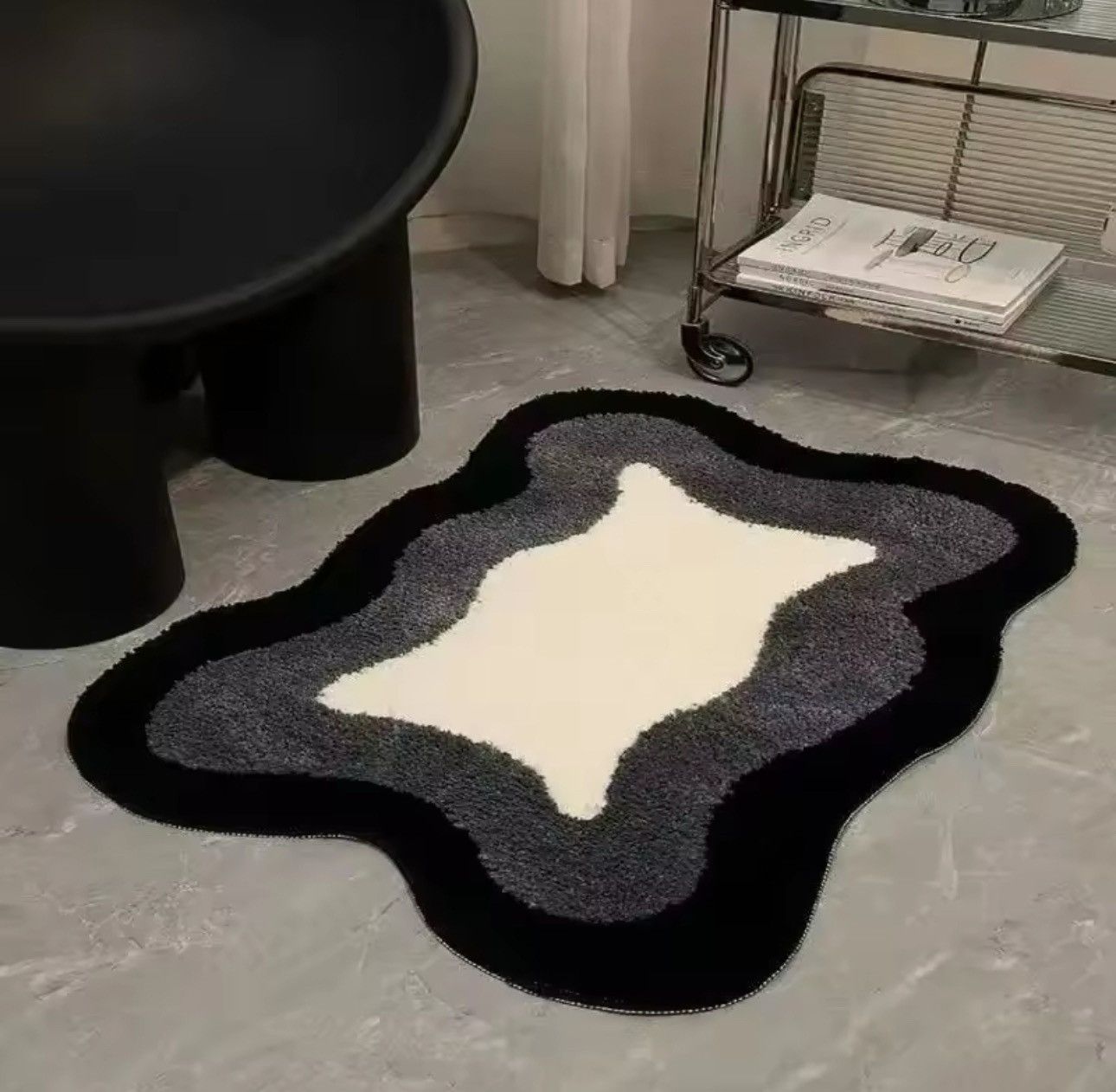 Designer Fluffy Thick Water Absorbing Home Bath Rug Carpet Size ONE SIZE - 1 Thumbnail