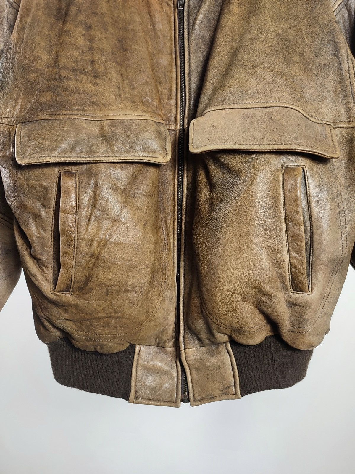 Genuine Leather 90s Vintage Aviator Leather Sheepskin Bomber Jacket Size US L / EU 52-54 / 3 - 9 Thumbnail