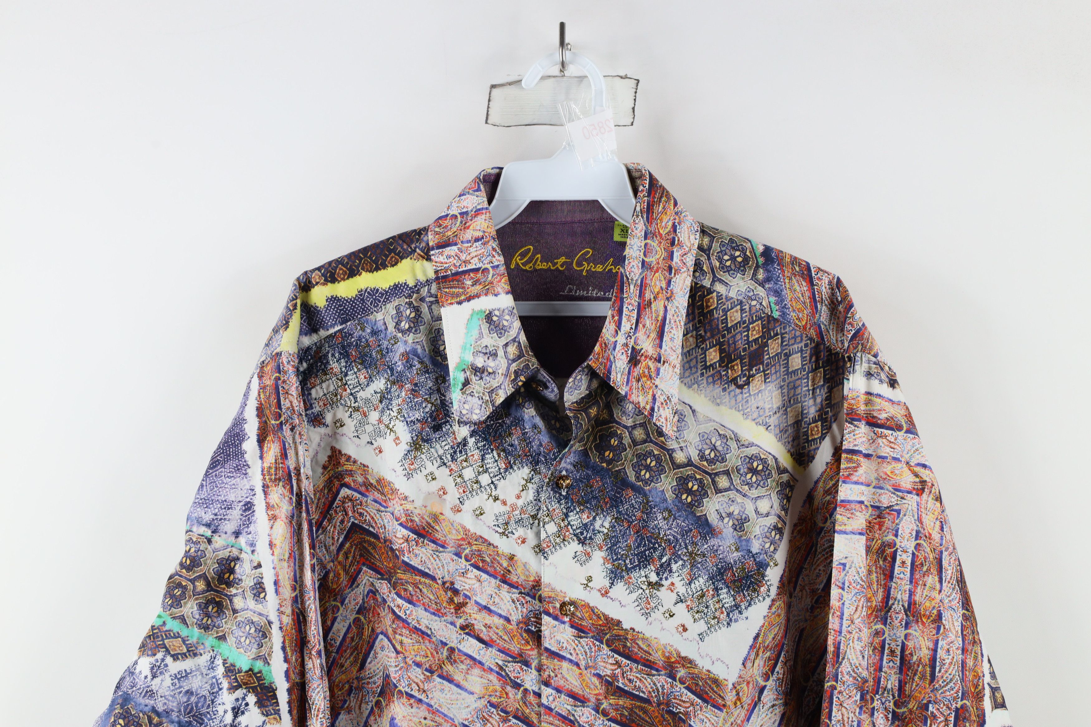 Robert Graham × Vintage Robert Graham Limited Edition Geometric Paisley Button Shirt Size XL / US 12-14 / IT 48-50 - 2 Thumbnail