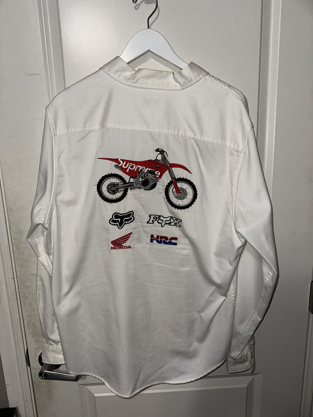 Supreme Honda Fox Racing Work Shirt - White Size Large