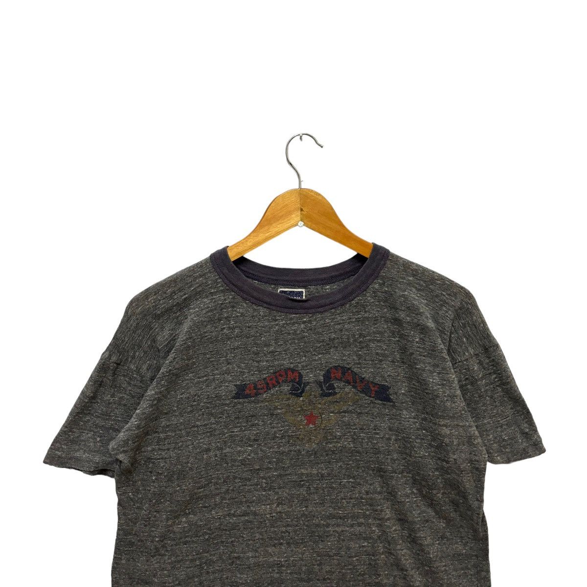 45rpm × Japanese Brand 45 Rpm Rip Off Navy Graphic Design Tshirt Size US L / EU 52-54 / 3 - 3 Thumbnail