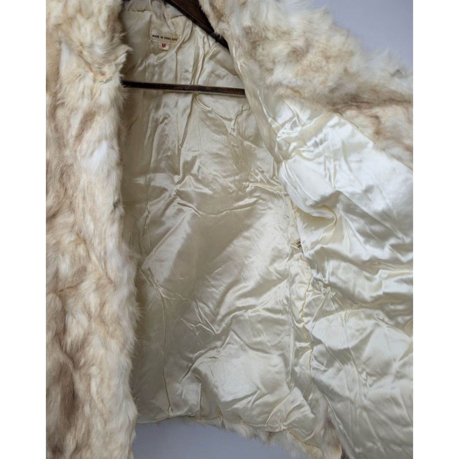 Vintage Vintage Dyed Rabbit Fur Coat - Women's M Beige Cream Hong Kong Mob Wife Luxury Size M / US 6-8 / IT 42-44 - 5 Thumbnail