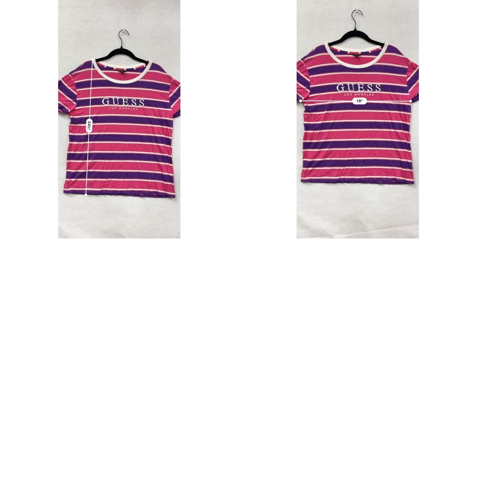 Guess Guess Womens T-Shirt Striped Pink & Purple Medium Size M / US 6-8 / IT 42-44 - 8 Thumbnail