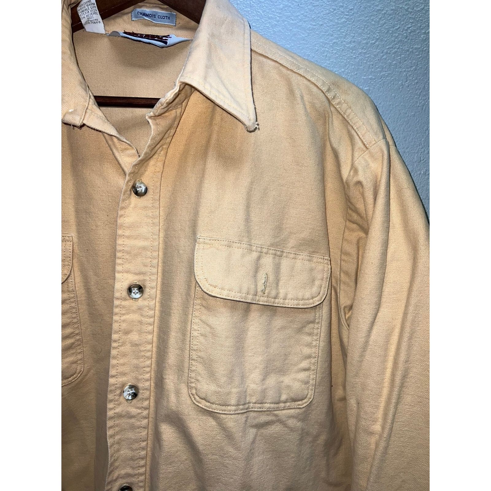 Big Mac Vintage Big Mac Chamois Cloth Button Up Shirt Yellow VTG XL Size US XL / EU 56 / 4 - 2 Thumbnail