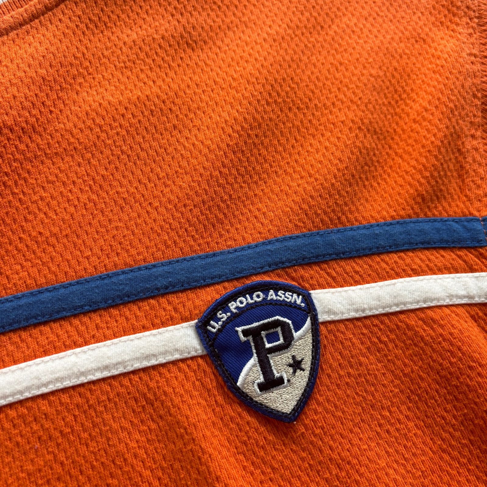 U.S. Polo Assn. × Vintage Vintage Y2K Orange Cotton Mesh US Polo Assn Tee Shirt Sz L Size US L / EU 52-54 / 3 - 3 Thumbnail