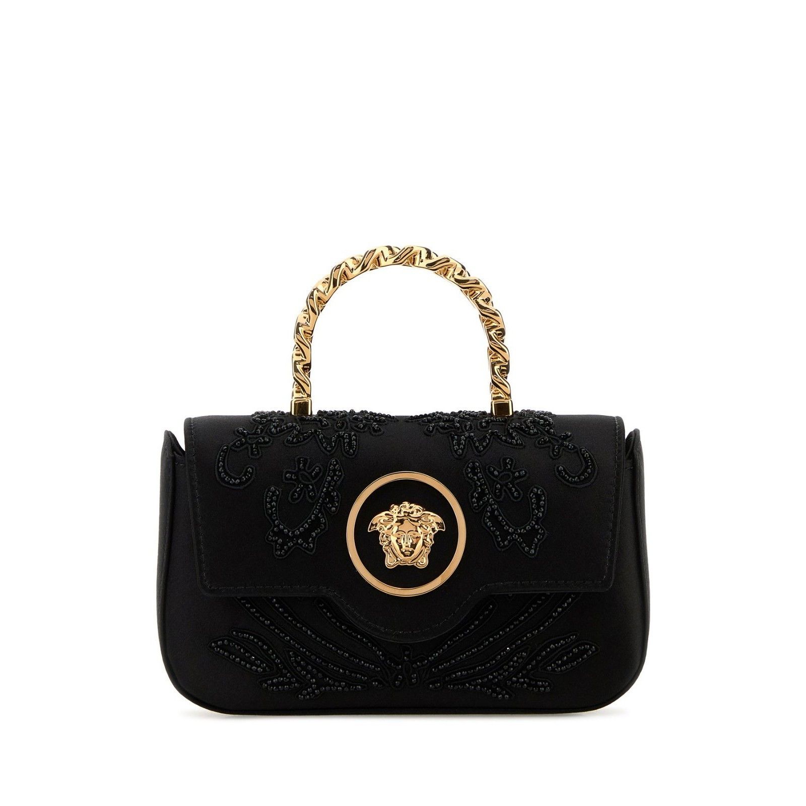 Versace VERSACE La Medusa Black Satin Top Handle Bag New & Authentic Size ONE SIZE - 1 Thumbnail