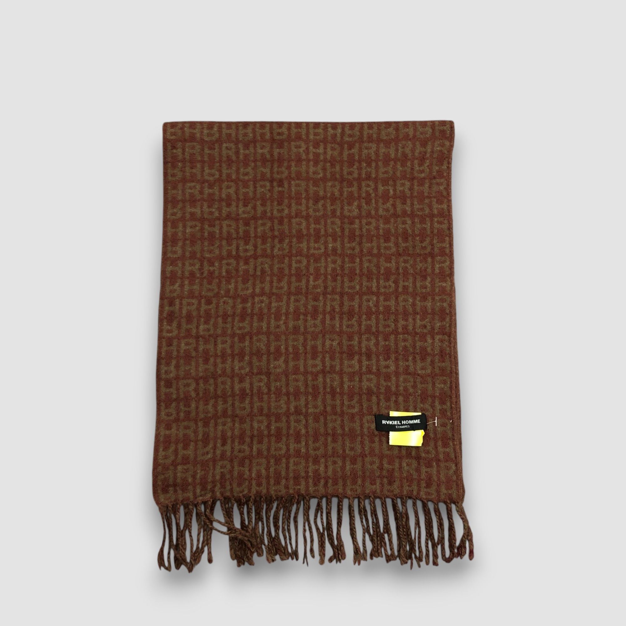 Sonia Rykiel Vintage Rykiel Homme Scarf RR Monogram Muffler Wool Scarves Size ONE SIZE - 2 Thumbnail