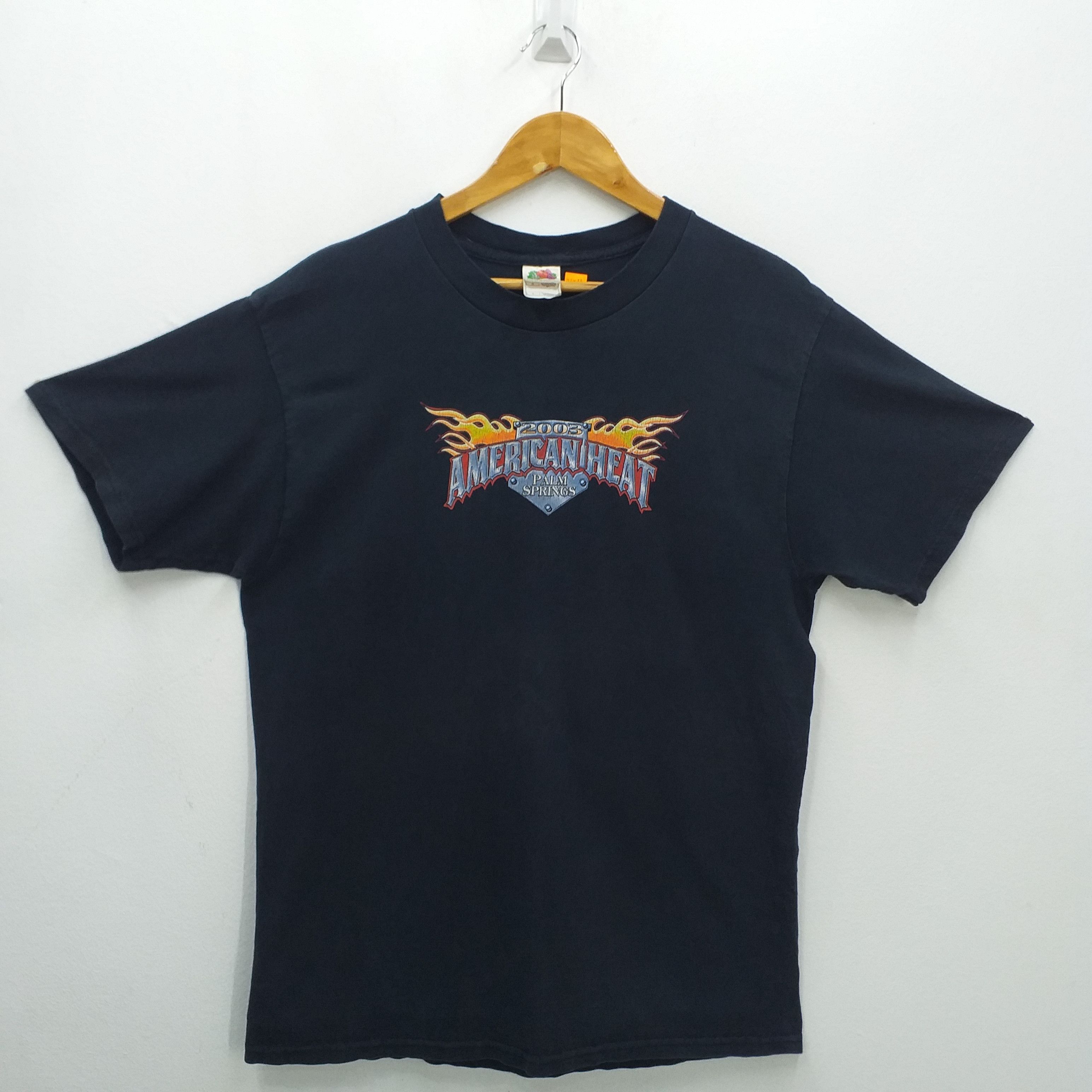 Fruit Of The Loom Vintage American Heat Palm Spring Skull Tshirt -E024 Size US L / EU 52-54 / 3 - 2 Thumbnail