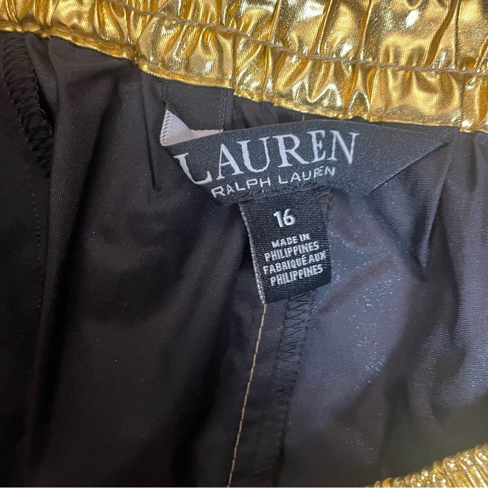 Lauren Ralph Lauren NWT New $225 Lauren Ralph Lauren Gold Metallic Taffeta Jogg Size 38" / US 16 / IT 52 - 8 Thumbnail