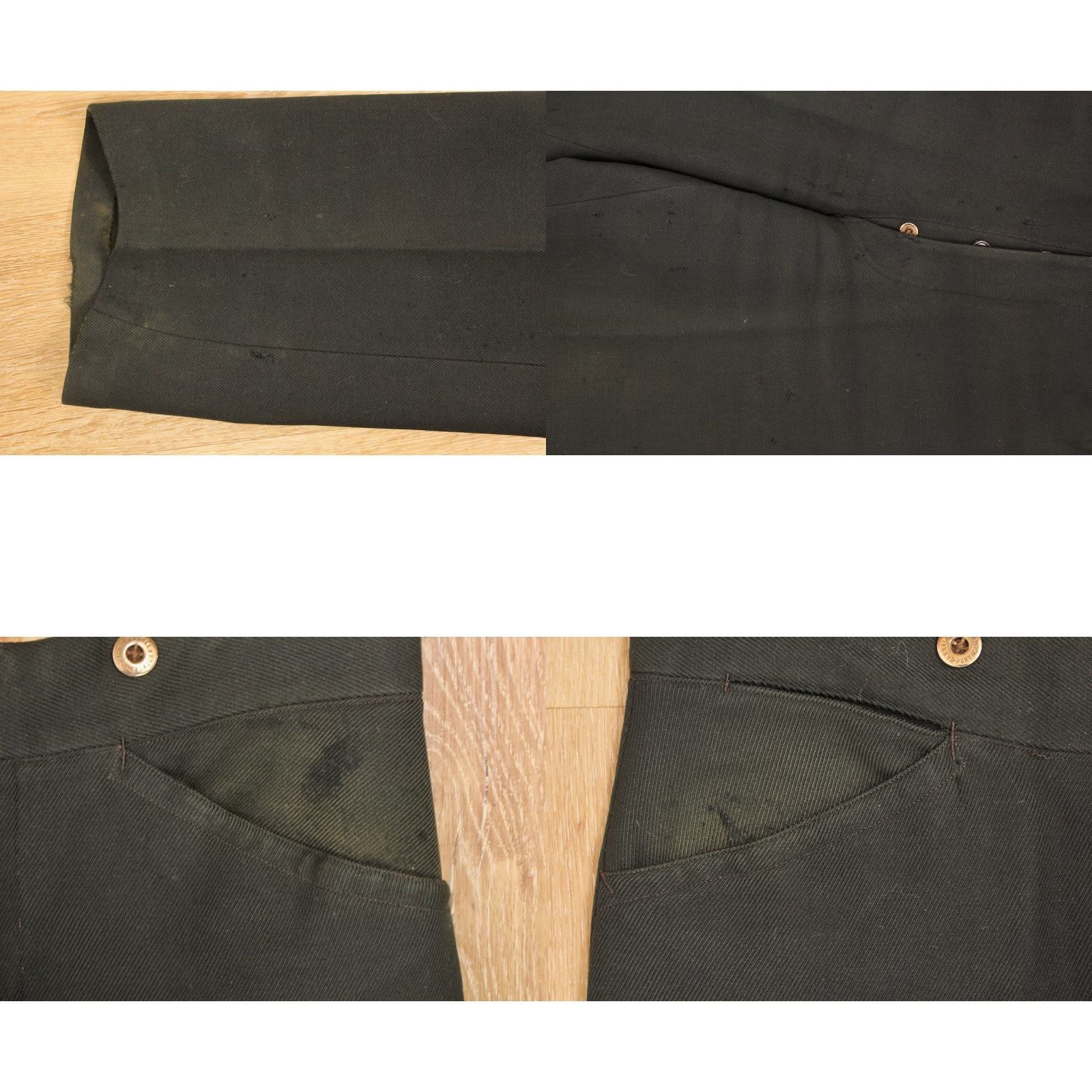 Vintage VINTAGE Men's VTG Early 1900s Buckleback Dark Green Wool Pants 32x33 Edwardian Wool Mens Size US 32 / EU 48 - 8 Thumbnail