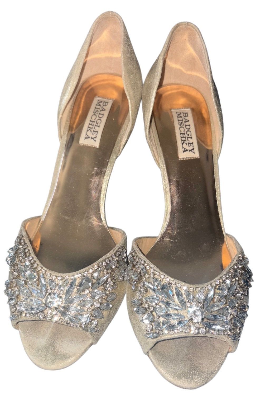 Badgley Mischka Badgley Mischka Crystal Embellished Heels Size US 8.5 / IT 38.5 - 3 Thumbnail