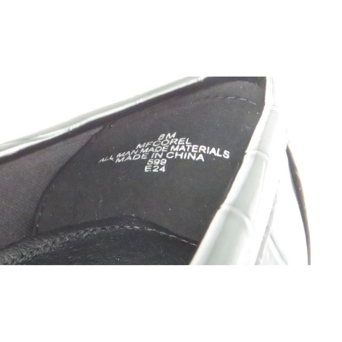 Marc Fisher Marc Fisher Corel Womens Black Croc-Embossed Loafers Chain D Size US 8 / IT 38 - 7 Thumbnail