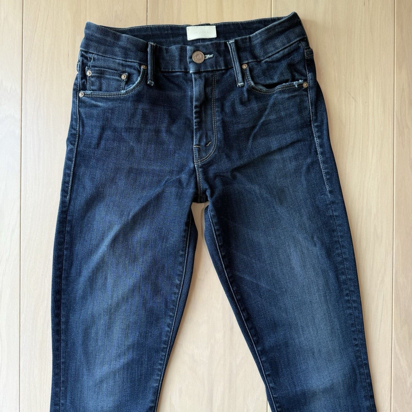 MOTHER Mother Looker Ankle Jeans W 24 Blue Dark Wash Glam Boho Size 24" / US 00 / IT 34 - 3 Thumbnail