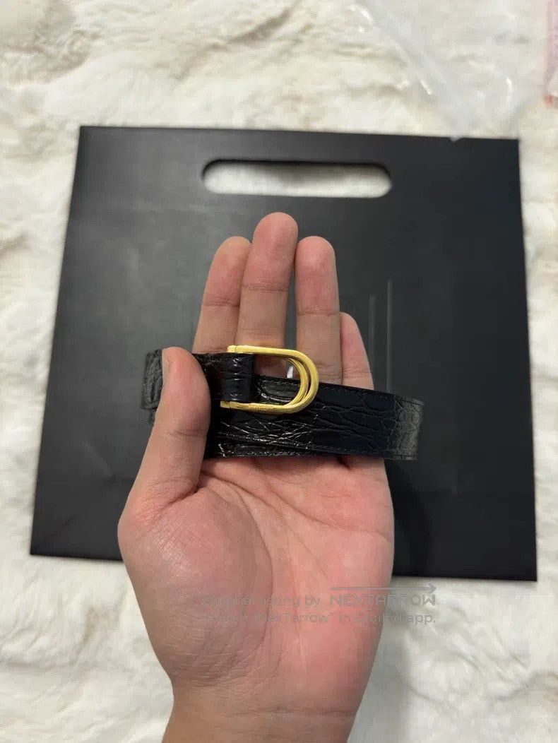 Saint Laurent Paris Saint Laurent Paris Ring buckle embossed show style belt, Size ONE SIZE - 1 Thumbnail