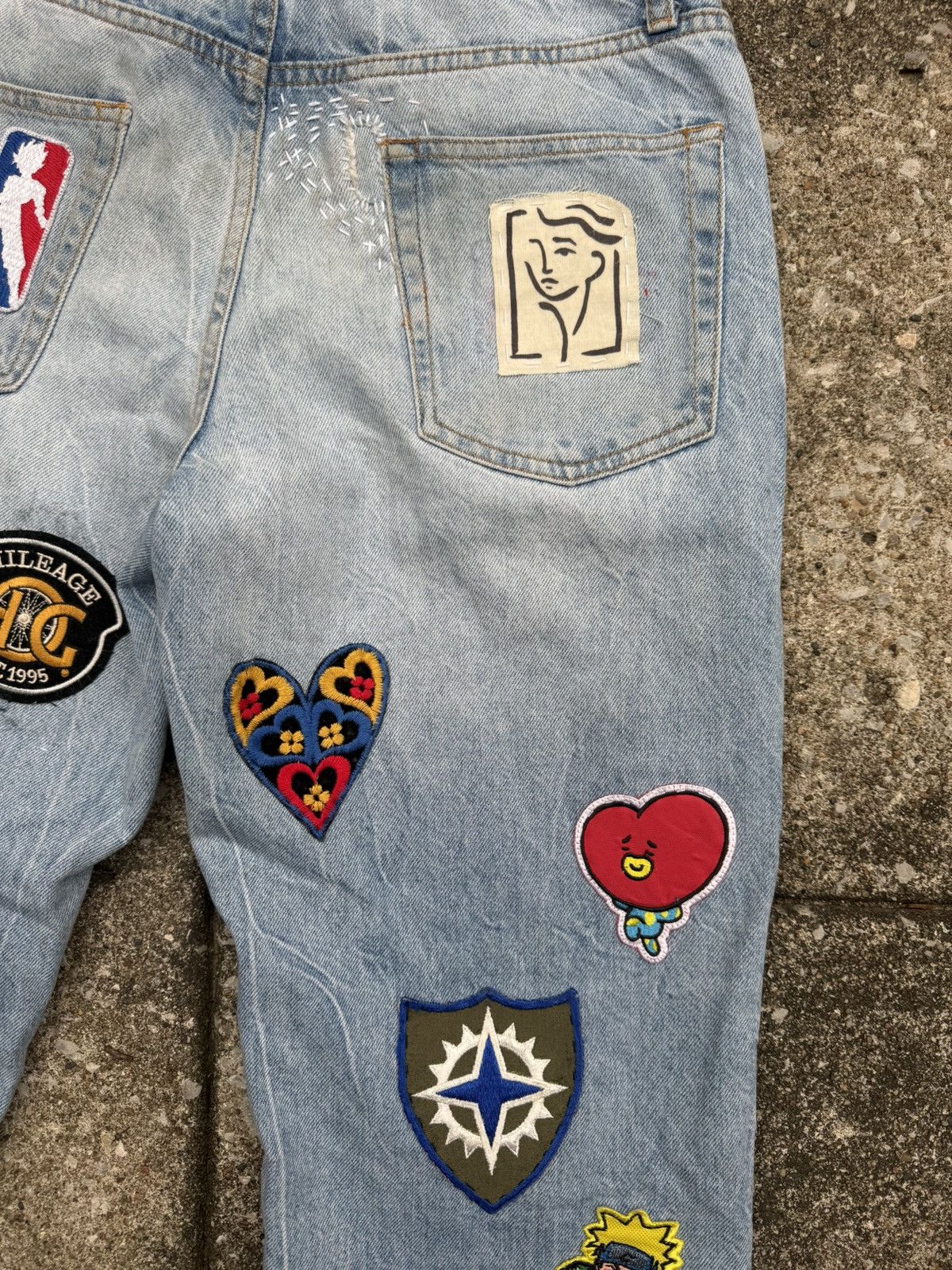 Topman Custom Rework Topman Straight Fit Jeans 1of1 - Patchwork Size US 30 / EU 46 - 14 Thumbnail