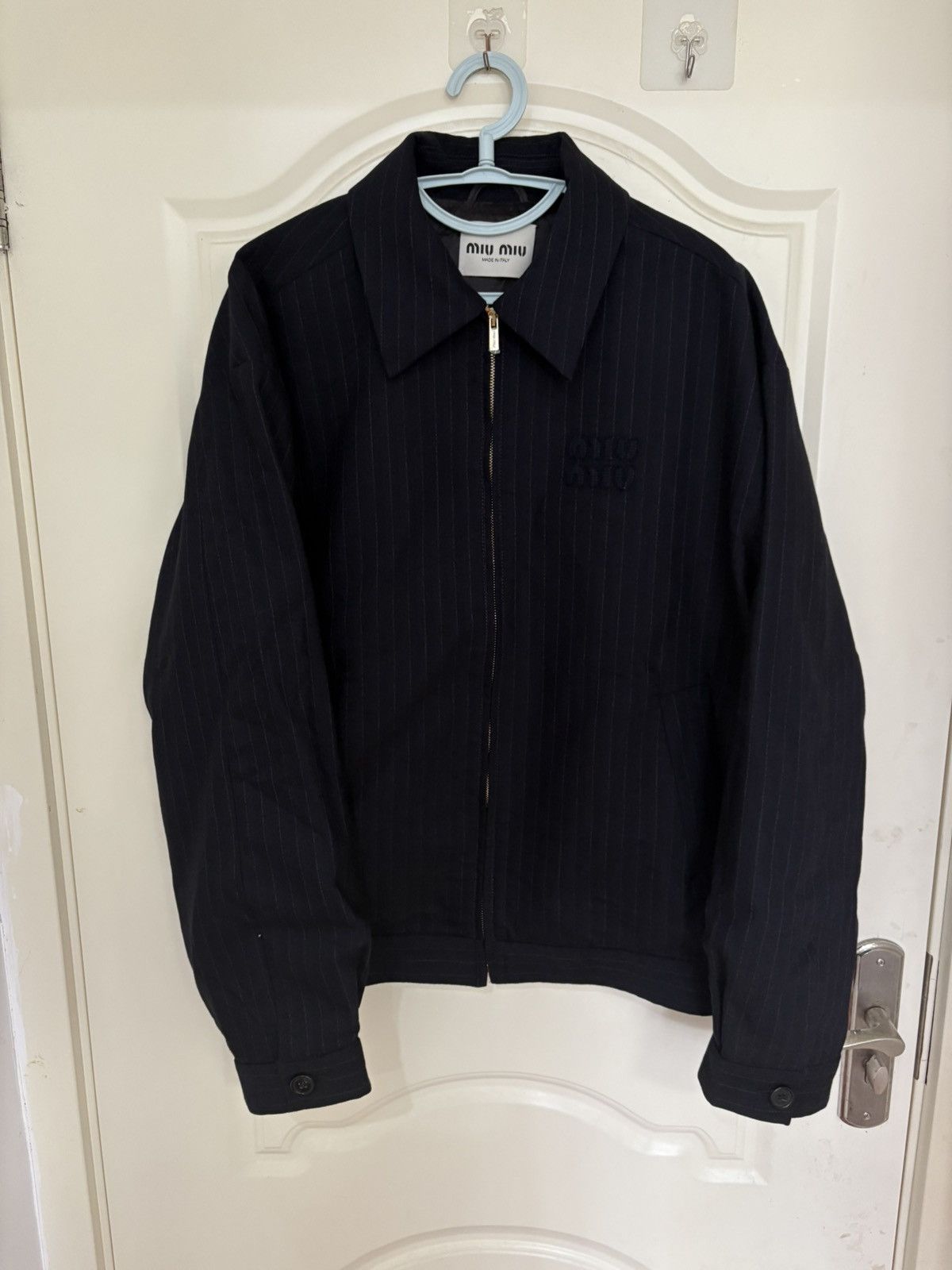 Miu Miu Miu Miu Stripe Zip Up Wool Jacket Size US M / EU 48-50 / 2 - 1 Thumbnail