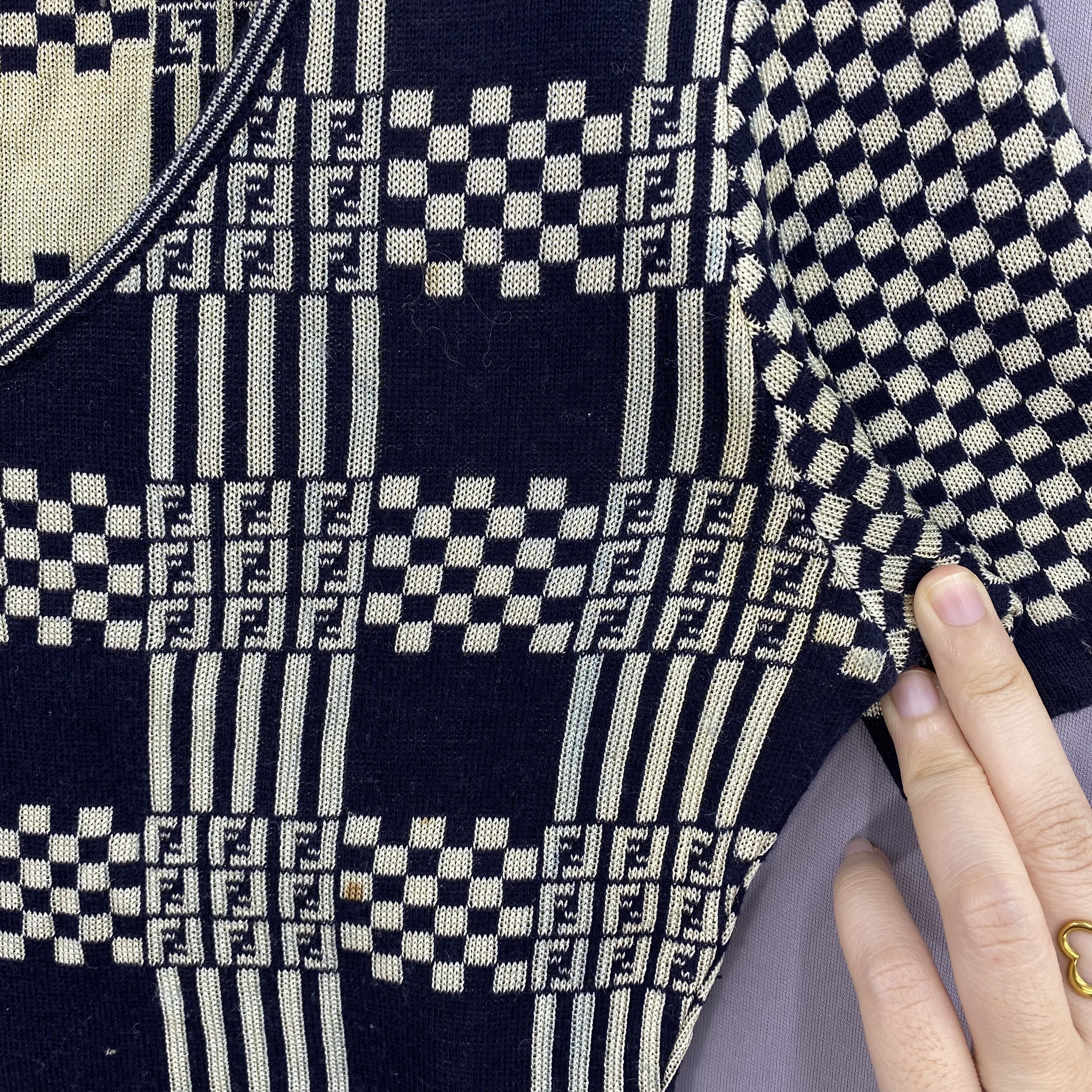 Japanese Brand Vintage 90s Fendi Short Sleeve Tops Knit Monogram Sweater Size XXS / US 00 / IT 34 - 7 Thumbnail