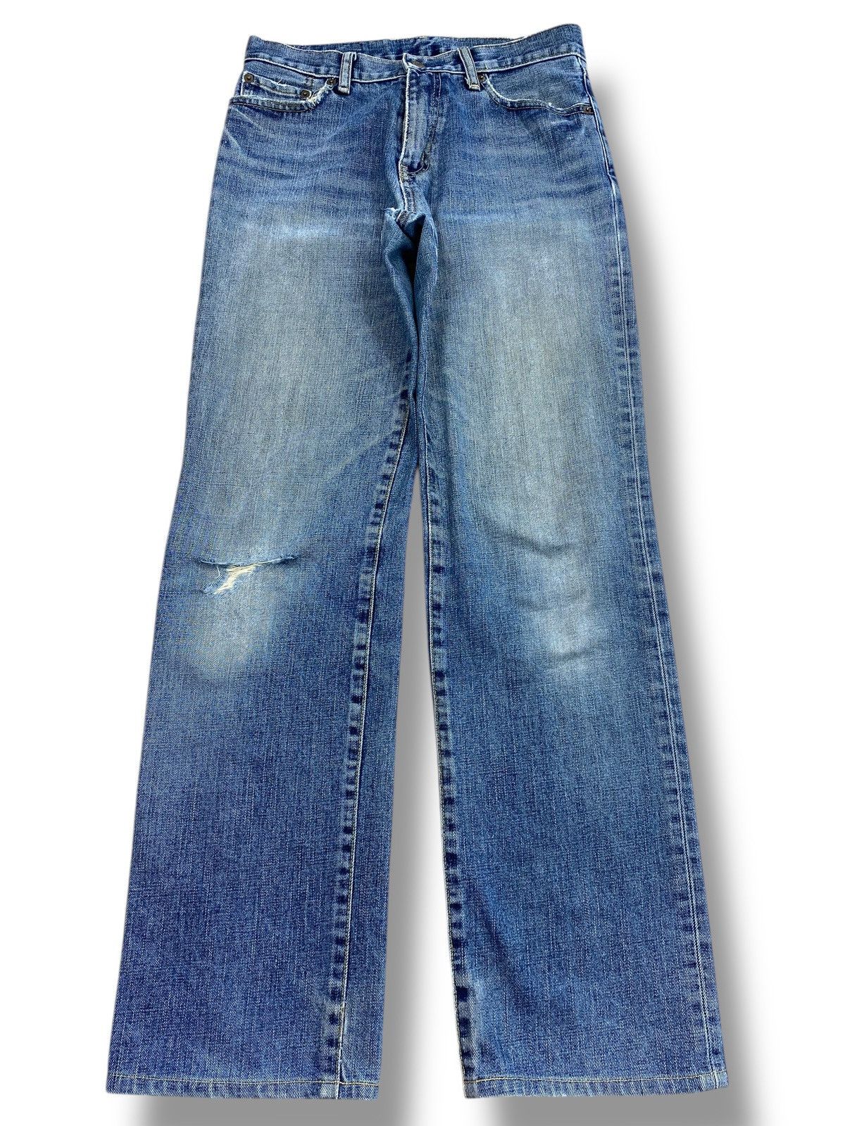 Uniqlo Uniqlo Blue Wash Ripped Style Loose Jeans Size US 29 - 1 Thumbnail