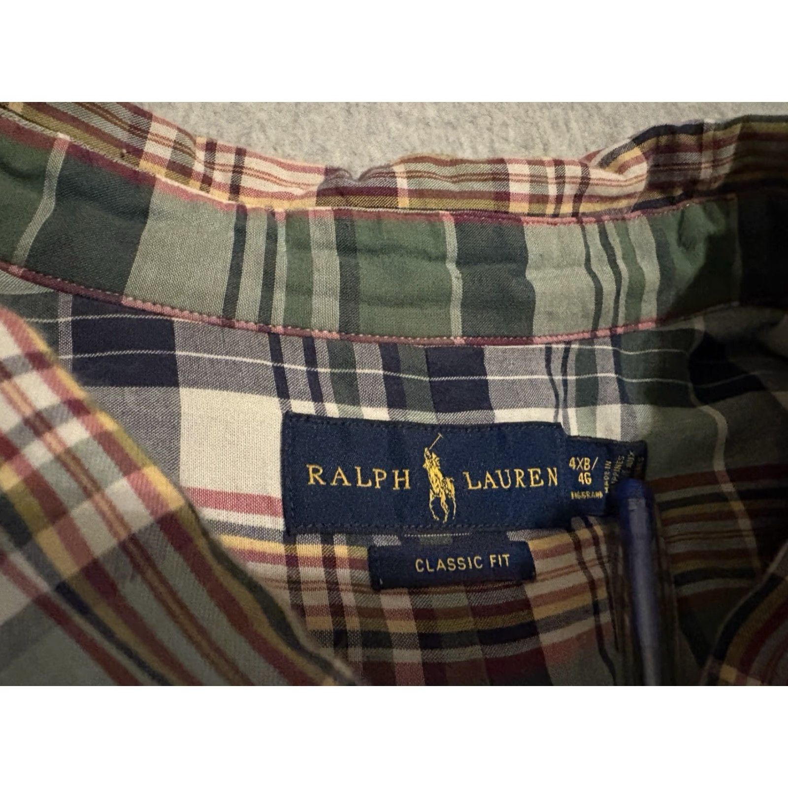 Polo Ralph Lauren VINTAGE Polo Ralph Lauren Long Sleeve Plaid Button-Up Pony Shirt Mens 4XB 4XL Size US XXL / EU 58 / 5 - 2 Thumbnail