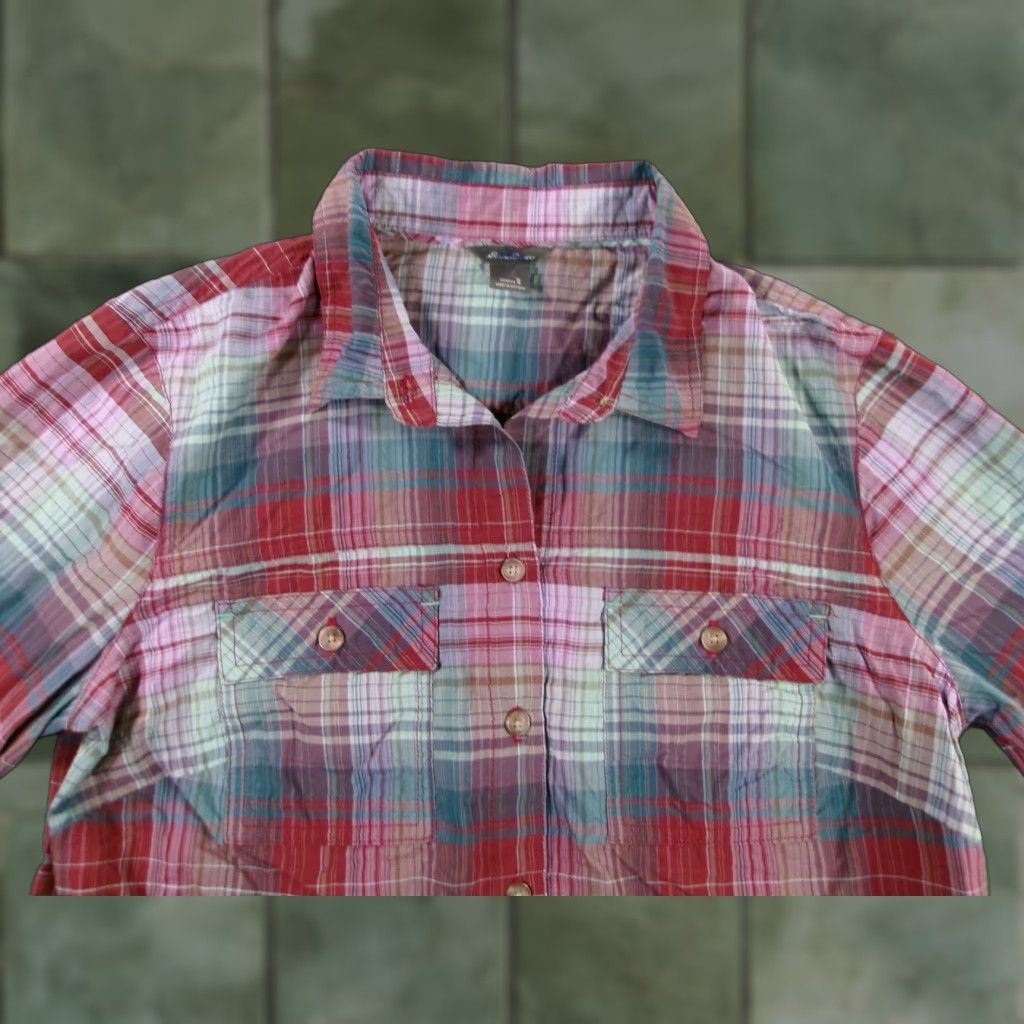 Eddie Bauer Eddie Bauer Top Women Small Plaid Lightweight Casual Outdoor Capsule Base Work Size S / US 4 / IT 40 - 1 Thumbnail