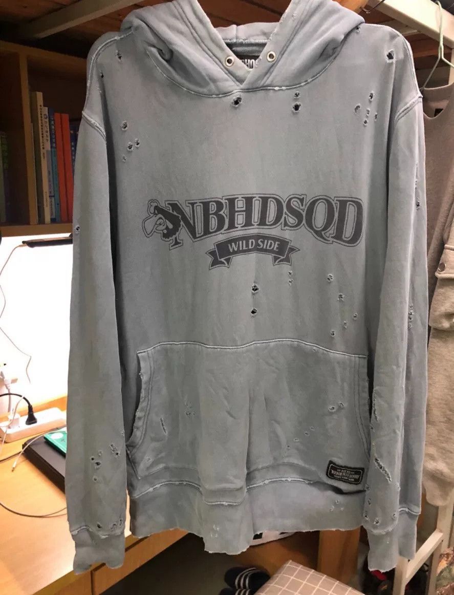 Neighborhood blue distressed hooded sweatshirt Size US L / EU 52-54 / 3 - 1 Thumbnail