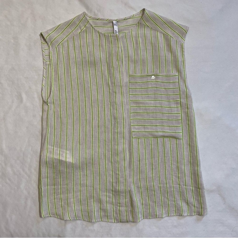 Mango NWT New Mango Striped Linen Blend Blouse Size S Size S / US 4 / IT 40 - 4 Thumbnail