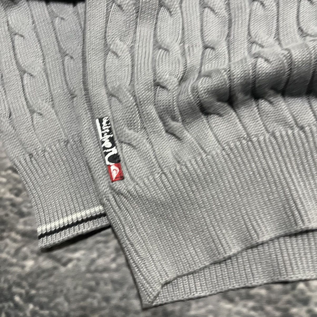 Quiksilver VINTAGE Y2K QUIKSILVER GRAY SURF SKATER CABLE KNIT SWEATER Size US XL / EU 56 / 4 - 3 Thumbnail