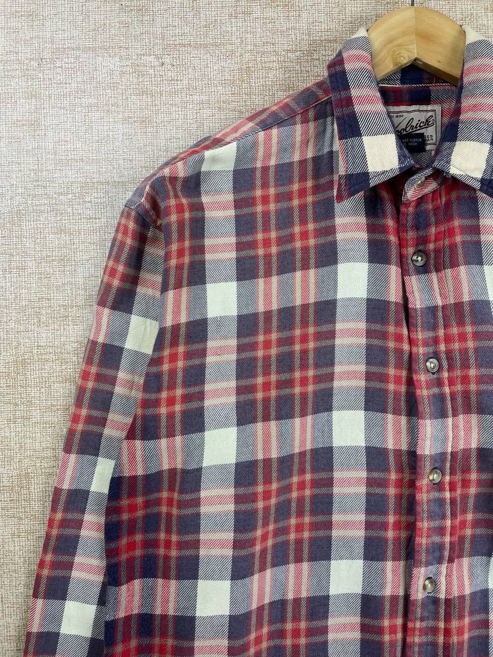 Vintage × Woolrich Woolen Mills Vintage Woolrich Single Pocket Red Plaid Button Ups Shirt Size US L / EU 52-54 / 3 - 6 Thumbnail