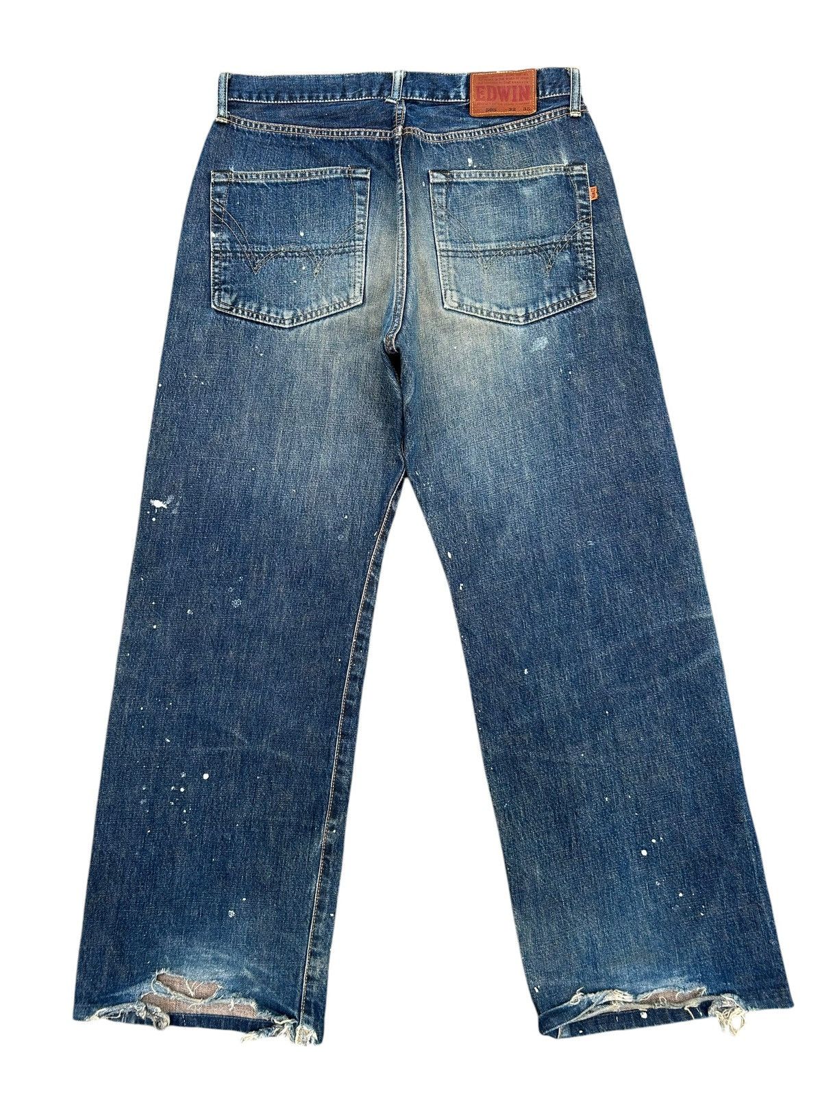 Kapital Vintage Edwin 505 Selvedge Thrashed Denim Jeans Size US 33 - 2 Thumbnail