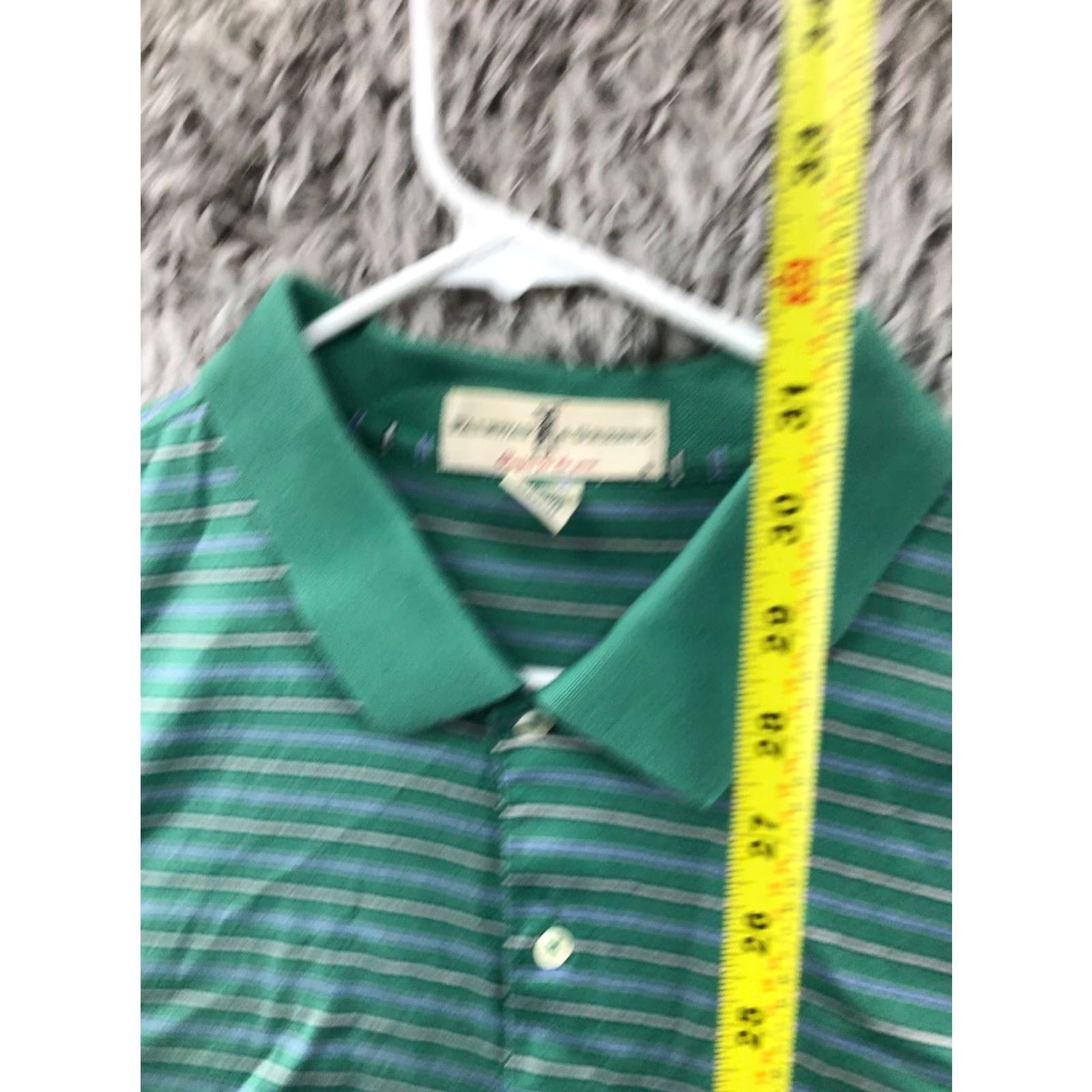 Vintage Fairway & Greene Green Striped Polo Shirt Mens XL Short Sleeve Casual Regular Fit Size US XL / EU 56 / 4 - 4 Thumbnail