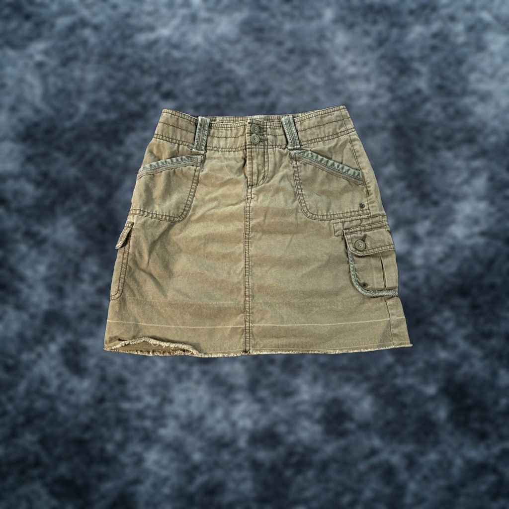 Gap VINTAGE Gap Skirt Cargo Army Green Canvas Cotton Women's 0 Short Y2K Size 25" / US 0 / IT 36 - 1 Thumbnail