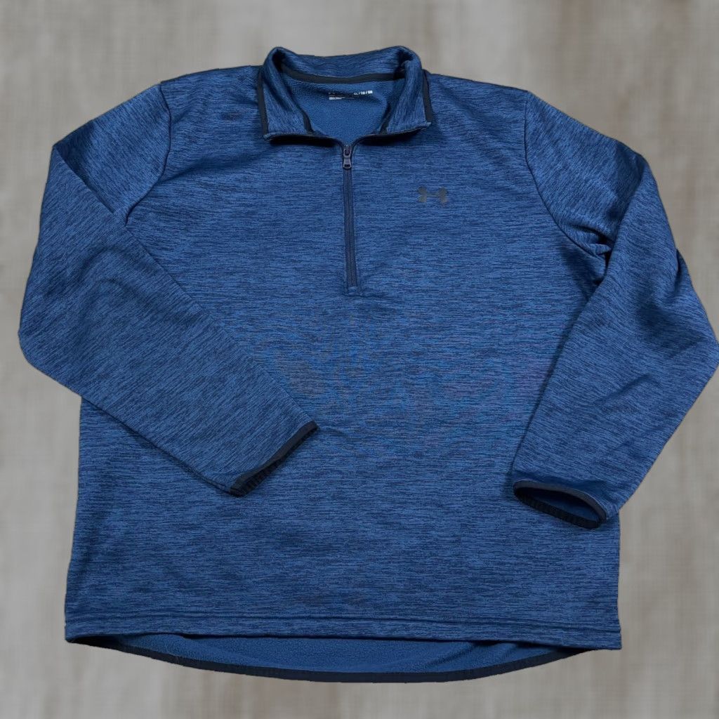 Under Armour Under Armour Sweatshirt Men XL Blue 1/4 Zip Pullover Heather Fleece Mock Neck Regular/Lightweight 4 Season Sports Outdoor Wien Mens Size US XL / EU 56 / 4 - 1 Thumbnail
