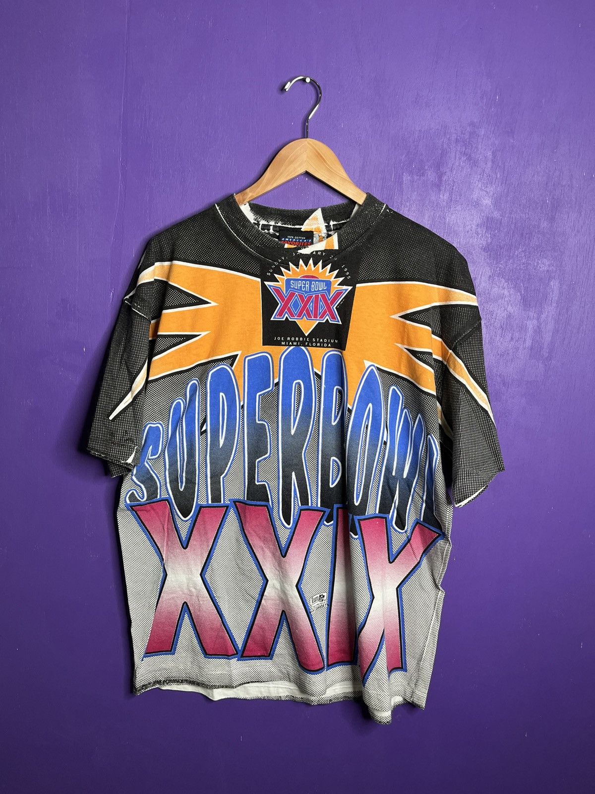 image of Vintage 1994 Magic Johnson Super Bowl Xxix Aop T-Shirt, Men's (Size XL)