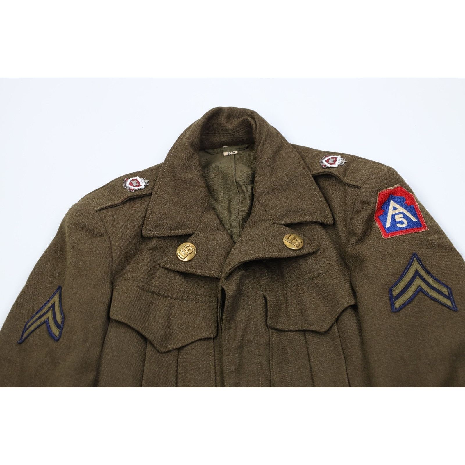 Vintage Vintage 50s Korean War 32R 2 Piece Wool Ike Uniform Suit Size 34R - 3 Thumbnail