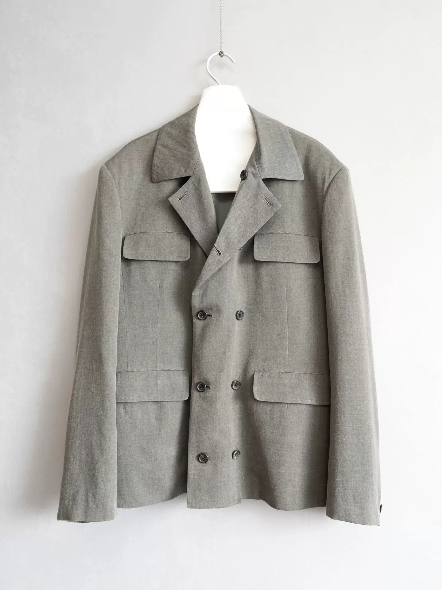 Yohji Yamamoto double-breasted concrete gray jacket Size US M / EU 48-50 / 2 - 1 Thumbnail