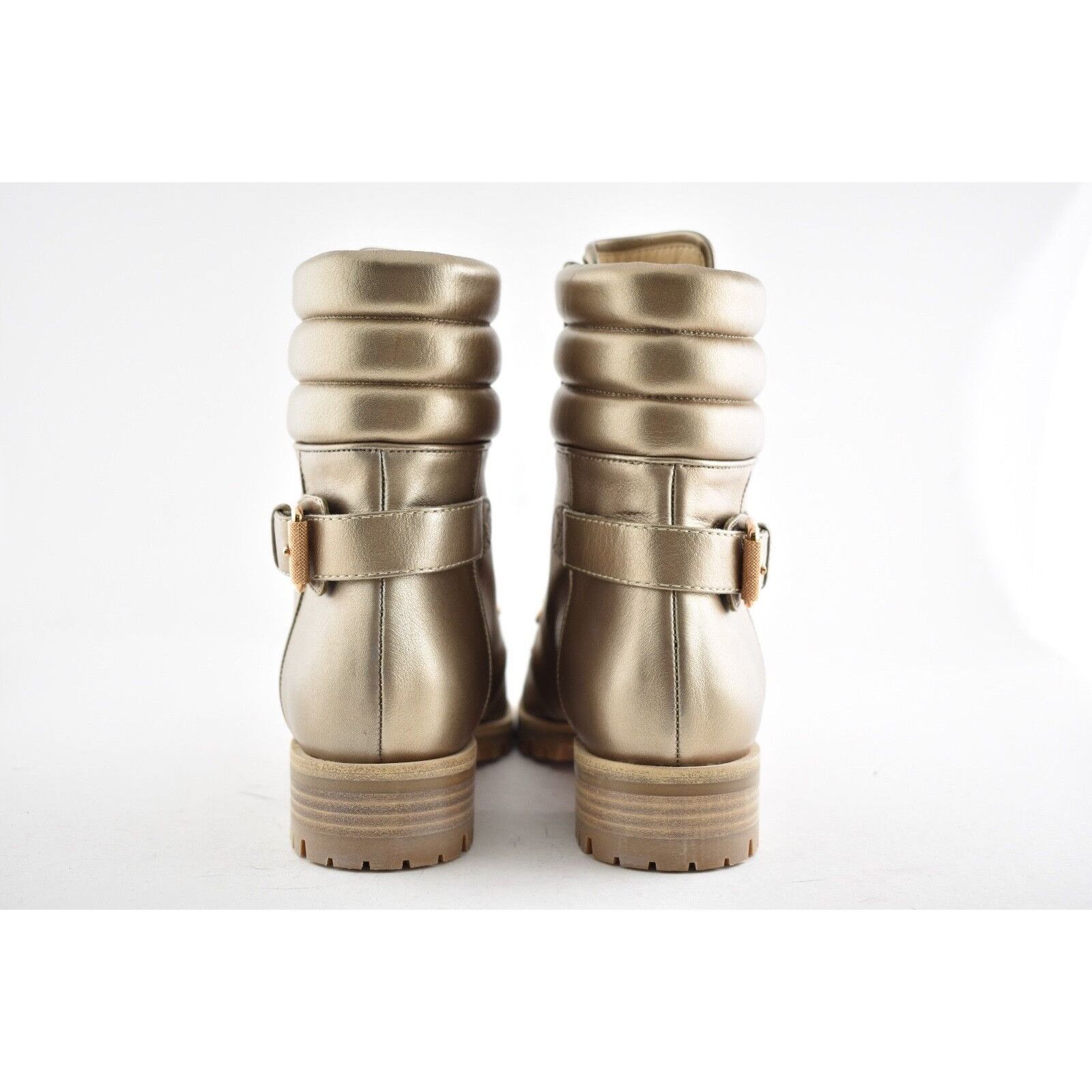 Christian Louboutin Christian Louboutin Who Runs Flat Colombe Gold Combat Size US 5.5 / IT 35.5 - 11 Thumbnail