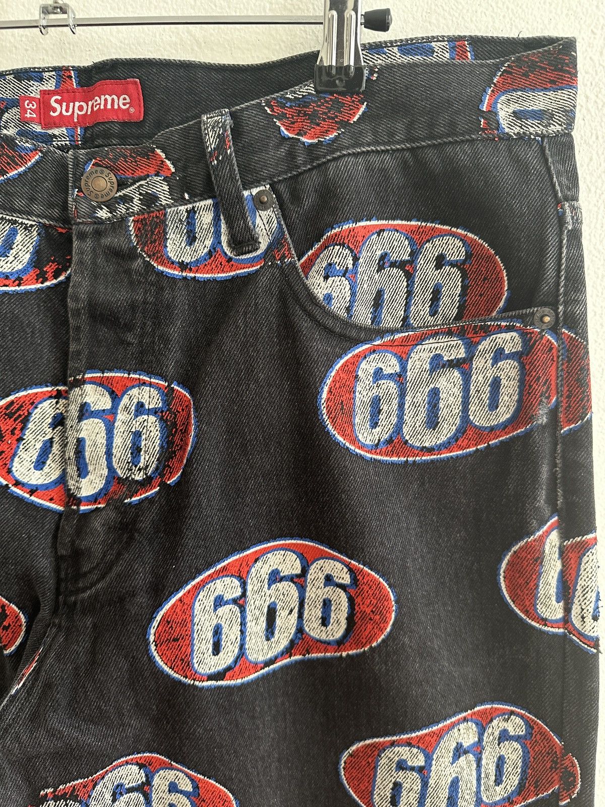 Supreme Supreme 666 Black Denim Size US 34 / EU 50 - 2 Thumbnail