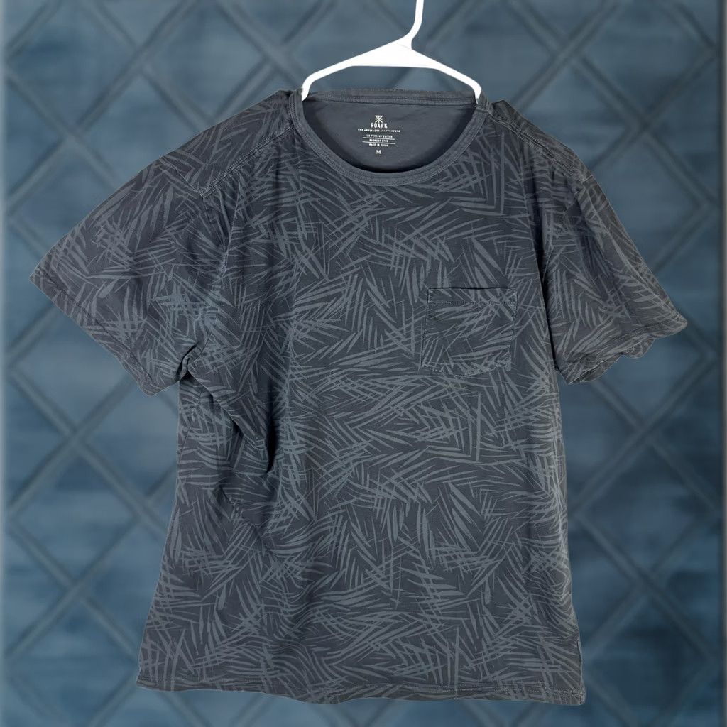 Roark Roark Mens T-Shirt Short Sleeve Crew Neck Pocket Geometric Print Gray M Shirt Casual Size US M / EU 48-50 / 2 - 1 Thumbnail